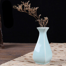 Chinese Brief Plant Pot Elegant Vase Desk Home Decorative Longquan Celadon Flower Vases Ceramic Tabletop Flowerpot Xmas Gifts 2024 - buy cheap