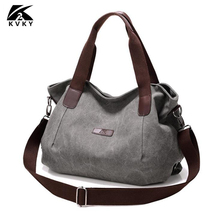 Kvky Brand Large Capacity Pocket Casual Tote Women's Handbag Shoulder Crossbody Handbags Canvas Bags For Women 2024 - buy cheap