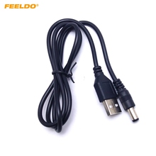 FEELDO Preto 85 cm Porta USB 2.0 Para 5.5mm x 2.1mm 5 V DC Power Jack Barril Poder cabo Conector Plug #3785 2024 - compre barato