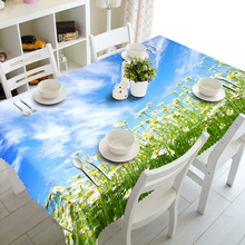 Mantel rectangular de poliéster grueso con patrón de Mar de flores 3D, adecuado para Decoración de mesa de banquete de boda, tamaño personalizado 2024 - compra barato