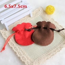 50 Pcs/lot Soft Imitation Deerskin 6.5x7.5cm Small Gourd Velvet Drawstring Suede Bags For Jewelry Packing Christmas Gift Pouch 2024 - buy cheap