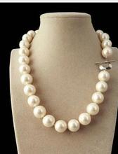 Perla de concha del Mar del Sur blanca 925 auténtica de 14mm collar de cuentas redondas de 18 pulgadas diseño de joyería al por mayor 2024 - compra barato
