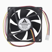 1 Piece Gdstime 12 Volt 0.2A 3Pin Three Wires Two Balls 80mm x 25mm DC Cooling Fan 12V 8025 Computer Case Cooler 8cm 80*80*25mm 2024 - buy cheap
