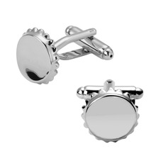 Men's fashion jewelry silvery beer cover cufflinks French fashion shirt sleeve cuff links 2024 - buy cheap