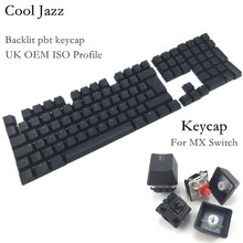Cool Jazz Double-shot Black Thick PBT UK ISO layout 109 key backlit Keycaps OEM Profile Keycap For MX Mechanical Keyboard 2024 - buy cheap
