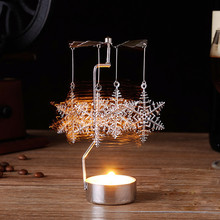 Carrusel giratorio de Metal para decoración del hogar, soporte de vela giratorio para luz de té, árbol de Navidad, regalo, 2020 2024 - compra barato