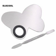 Палитра для макияжа ELECOOL, 1 шт., в форме бабочки, из нержавеющей стали, с шпателем, основой, тенями для век, палитра для смешивания теней для век, набор инструментов 2024 - купить недорого