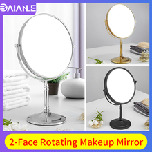 Makeup Mirror Stainless Steel Double Side Rotating Standing Table Mirror Dressing Gold Desktop Cosmetic Mirror Magnification 2024 - buy cheap