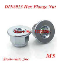 100pcs M5 DIN6923 Hexagon Flange Nuts Nylon Insert Hex Nuts with Flange Carbon steel with zinc plated 2024 - buy cheap