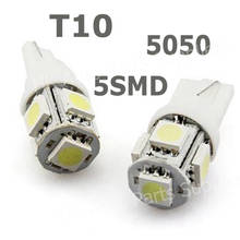 50pcs/lot Car led light 159/193/W5W/194 T10 5SMD 5 SMD Leds 5050SMD 5led lamp 2024 - buy cheap