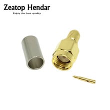 20 peças conector reto rg58 rg142 lmr195 rf conector reto plugue macho banhado a ouro sma 2024 - compre barato