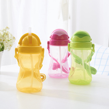 420ML Baby Drinking Cups Water Bottle with Straw Portable Feeding Bottle Flip Lid Plastic Leakproof Milk Bottle for Kids Gift 2024 - buy cheap