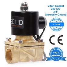 Válvula solenoide elétrica de 3/4 polegadas sólida eua 24v dc, fechada normalmente, óleo de ar combustível, água, certificado ce 2024 - compre barato