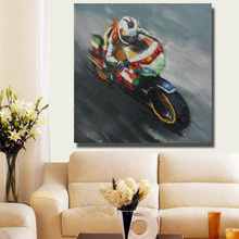 100% Hand painted Abstract Beautiful Motorcycle Oil Painting Pictures On Canvas Modern Living Room Wall Decor Picture no Framed 2024 - buy cheap