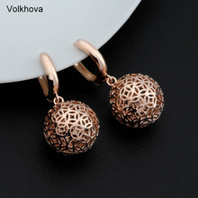 Volkhova novo brinco bonito 585 brincos de ouro rosa femininos, joias finas de moda para festa de casamento 2024 - compre barato
