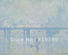 Oil Painting Reproduction on linen canvas,Charing Cross Bridge by Claude Monet,museum quality,100% handmade,Free Fast Shipping 2024 - buy cheap