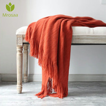 Cobertor de sofá de algodão, 130cmx200cm cobertor de crochê nórdico, cabeceira com almofada macia, quente e macia 2024 - compre barato