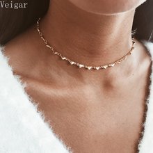 Gargantilha com coração para vrouwen, joia da moda com cor dourada e prateada 2018, colar delicado para mulheres 2024 - compre barato