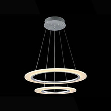 Luminária pendente criativa de acrílico com 2 anéis, luminária moderna de teto suspensa para sala de jantar, iluminação interna 2024 - compre barato