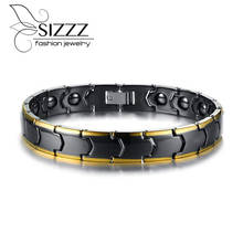 Мужской браслет SIZZZ с керамикой и черным камнем в европейском и американском стиле 2024 - купить недорого