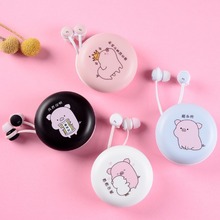 Cartoon Pig Stereo Earphones Wired Earbuds With Earphone Case With Mic for Children Girl kid For Xiaomi Samsung iPhone Phone 2024 - buy cheap