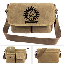 SPN-bolsa de mensajero Supernatural, bolso de lona de dibujos animados, de Anime, para libros escolares 2024 - compra barato