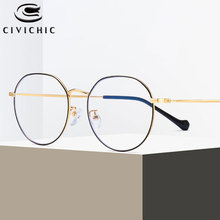Шикарные мужские и женские очки с защитой от синего света, очки для близорукости, оптическая металлическая оправа, круглые очки для компьютерных игр Gafas Luz Azul COG23 2024 - купить недорого