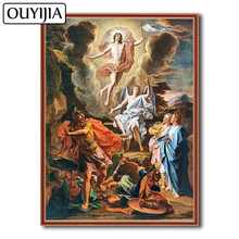 Ouyijia pintura a óleo religiosa 5d diy, ressurreição jesus pintura em diamante ponto cruz mosaico imitação de diamante decoração de casa 2024 - compre barato