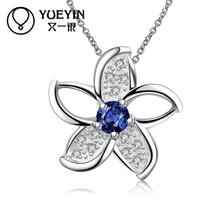 New style silver plated Crystal pendant necklace for women jewelry Romantic Original designs Flowers plants Necklace 2024 - buy cheap