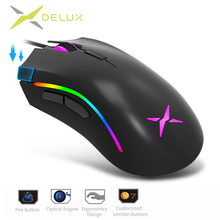 Delux m625 rgb mouse de jogo, mouse com fio usb ótico com 12000 dpi 12000 fps 7 botões para jogos em laptop 2024 - compre barato