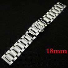 Folding Buckle Replacement Silver Stainless Steel Men Solid Link Bracelet Wrist Band Strap 18mm Push Button GD012618 2024 - buy cheap