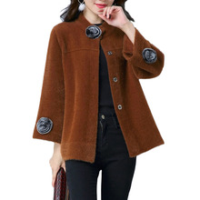 Casaco feminino de caxemira, jaqueta curta 4xl aadulto plus size casaco de manga comprida com pequeno xale para primavera 2024 - compre barato