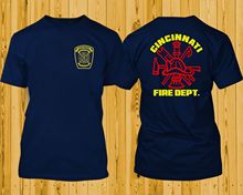 Summer Fashion Casual Men Cotton O-Neck T Shirt Cincinnati Fire Department Firefighter Navy Design T Shirt Hip Hop Tees Tops 2024 - buy cheap