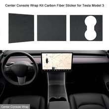 Car Styling Center Console Wrap Kit Carbon Fiber Sticker Fit for Tesla Model 3 Car Accessories 2024 - buy cheap
