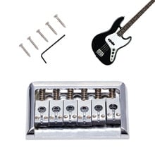 Acessórios para guitarra, de metal, cromado, 6 cordas, guitarra elétrica, ponte de cauda fixa, altura ajustável 2024 - compre barato