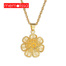 MeMolissa Fashion Flower Pendants Necklaces for Women Gold Color Copper Durable Necklace Jewelry Vintage Item 2024 - buy cheap