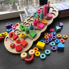 Materiales Montessori de madera de 3 estilos para aprender a contar números, combinación de formas digitales, juguetes de enseñanza temprana de matemáticas 2024 - compra barato