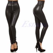 Lady Women's Sexy High Waisted Faux Leather Stretch Skinny Pants Slim Leggings 2024 - buy cheap