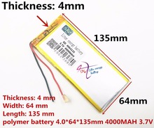 High quality 1PCS free shipping Tablet PC Tablet PC battery 4064135 3.7v 4000AMH polymer battery battery capacity battery 2024 - buy cheap