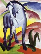 Tela de pintura a óleo de alta qualidade pintada à mão, pintura de cavalo azul de fronha, arte moderna abstrata para decoração do quarto 2024 - compre barato