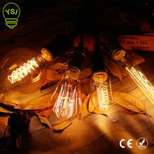 Винтажная лампа Эдисона 220 В, антикварная лампа Эдисона E27, лампа накаливания, подвесной светильник ing 40 Вт, Ретро лампа накаливания, Вольфрамовая Лампа 2024 - купить недорого
