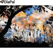 Diapai 5d pintura diamante 100% completa quadrada/redonda, faça você mesmo "paisagem árvore" bordado de diamante, ponto cruz, decoração 3d a23327 2024 - compre barato