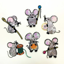 6 peças botão de desenho animado rato animal pequeno lantejoulas vestido/suéter/casaco acessórios aplique de lantejoulas patches para a roupa 2024 - compre barato