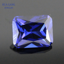 34 # Piedra Azul forma octangular princesa corindón sintético cortado gemas piedra para joyería tamaño 3x5 ~ 13x18mm envío gratis 2024 - compra barato