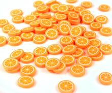 500 peças fatias de argila de polímero de frutas laranja e cana 10mm decoden em miniatura doces kawaii scrapbooking arte de unha brilhante laranja limão 2024 - compre barato