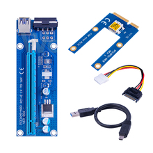 New Mini PCI Express PIC-E Riser Card 1x to 16x USB 3.0 Data Cable SATA to 4Pin IDE Power Supply for BTC Miner Machine Mining 2024 - buy cheap