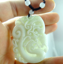 50*37MM Wholesale natural Chinese Liantian stone stone hand-carved statue of Dragon amulet pendant necklace 2024 - buy cheap