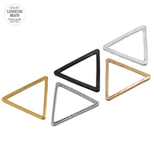 Linsior-Lote de 10 unidades de colgantes geométricos de Color dorado, diseño Simple, triángulo cuadrado en blanco, para fabricación de joyas 2024 - compra barato