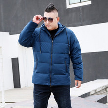 Куртка мужская зимняя с капюшоном, теплая Модная Повседневная ветровка, черный цвет, размеры XL 8XL 9XL-10XL 2022 - купить недорого