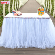 Falda de tul con lentejuelas brillantes para Baby Shower, tutú de Organza para mesa, decoración de boda, 72CM x 10M, 6Z 2024 - compra barato